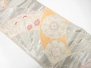 アンティーク　鴛鴦に牡丹・菊・華紋織り出し袋帯（材料）